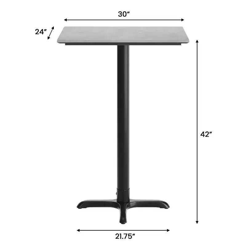 Plateau de table Flash Furniture Acadia avec technologie HPL TopGuard et base hauteur bar