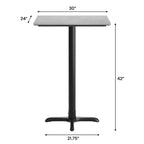 Plateau de table Flash Furniture Acadia avec technologie HPL TopGuard et base hauteur bar