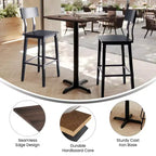 Plateau de table Flash Furniture Acadia avec technologie HPL TopGuard et base hauteur bar