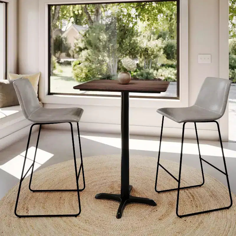 Plateau de table Flash Furniture Acadia avec technologie HPL TopGuard et base hauteur bar