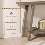 71 Extra Long Farmhouse Console Table, 2-Tier Rectangular Brown Entryway Sofa Table, Sturdy Wood Accent Furniture for Living Room & Hallway