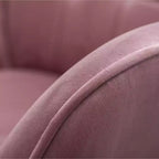 Fauteuil d'appoint capitonné en velours contemporain GDFStudio Valda avec dossier à oreilles et pouf