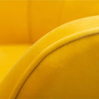 Fauteuil d'appoint capitonné en velours contemporain GDFStudio Valda avec dossier à oreilles et pouf