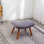 Fauteuil d'appoint capitonné en velours contemporain GDFStudio Valda avec dossier à oreilles et pouf
