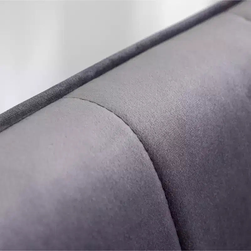 Fauteuil d'appoint capitonné en velours contemporain GDFStudio Valda avec dossier à oreilles et pouf