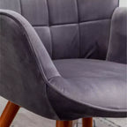 Fauteuil d'appoint capitonné en velours contemporain GDFStudio Valda avec dossier à oreilles et pouf
