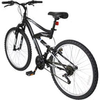 Hykolity VTT 26 pouces, vélo de cyclisme extérieur 18 vitesses, cadre en acier à haute teneur en carbone, VTT pour hommes et femmes, double suspension intégrale, noir
