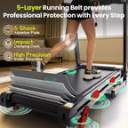 3.5HP 9MPH Treadmill,330LBS Capacity,Folding Home Treadmill w/ Incline&105 Program,Virtual Run w/ APP,Air Damping,Portable Treadmill Jogging Walking