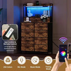Dresser with 11 Fabric Drawers, Industrial Storage Organizer, Anti-Tipping Design, for Bedroom, Living Room
