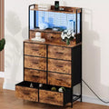 Dresser with 11 Fabric Drawers, Industrial Storage Organizer, Anti-Tipping Design, for Bedroom, Living Room