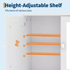 Space-Saving Wall Mounted Bathroom Medicine Cabinet - Adjustable Shelf, White Finish, Over Toilet Storage, Bathroom Organizer, Easy Install, Durable