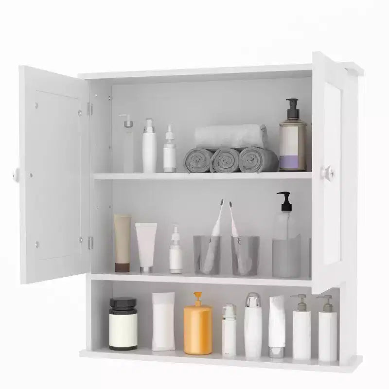 Space-Saving Wall Mounted Bathroom Medicine Cabinet - Adjustable Shelf, White Finish, Over Toilet Storage, Bathroom Organizer, Easy Install, Durable