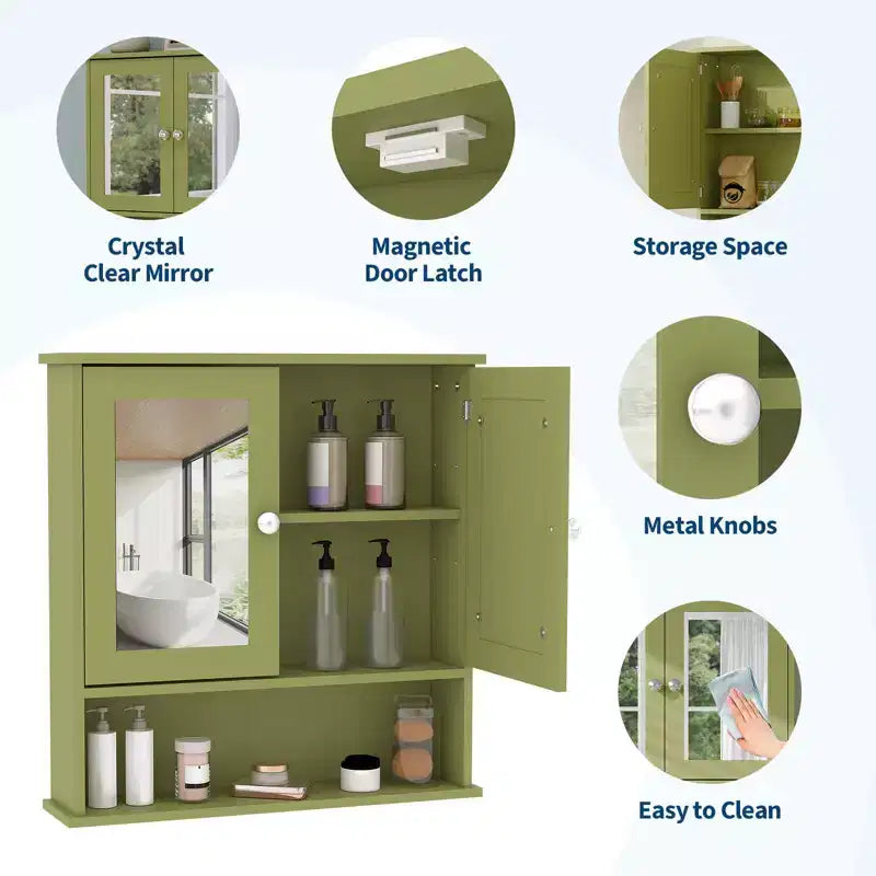 Space-Saving Wall Mounted Bathroom Medicine Cabinet - Adjustable Shelf, White Finish, Over Toilet Storage, Bathroom Organizer, Easy Install, Durable
