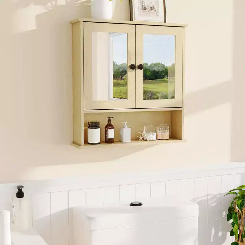 Space-Saving Wall Mounted Bathroom Medicine Cabinet - Adjustable Shelf, White Finish, Over Toilet Storage, Bathroom Organizer, Easy Install, Durable