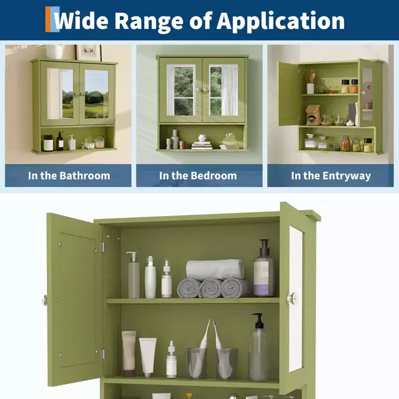 Space-Saving Wall Mounted Bathroom Medicine Cabinet - Adjustable Shelf, White Finish, Over Toilet Storage, Bathroom Organizer, Easy Install, Durable