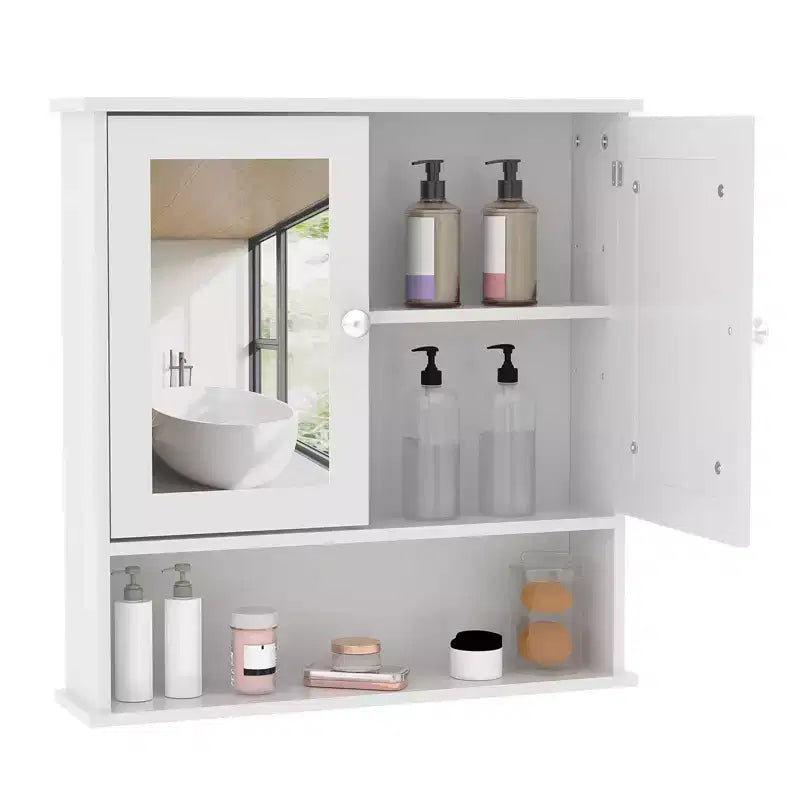 Space-Saving Wall Mounted Bathroom Medicine Cabinet - Adjustable Shelf, White Finish, Over Toilet Storage, Bathroom Organizer, Easy Install, Durable