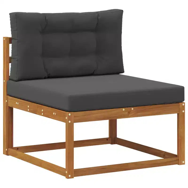 vidaXL Outdoor Middle Sofa Solid Acacia Wood Natural