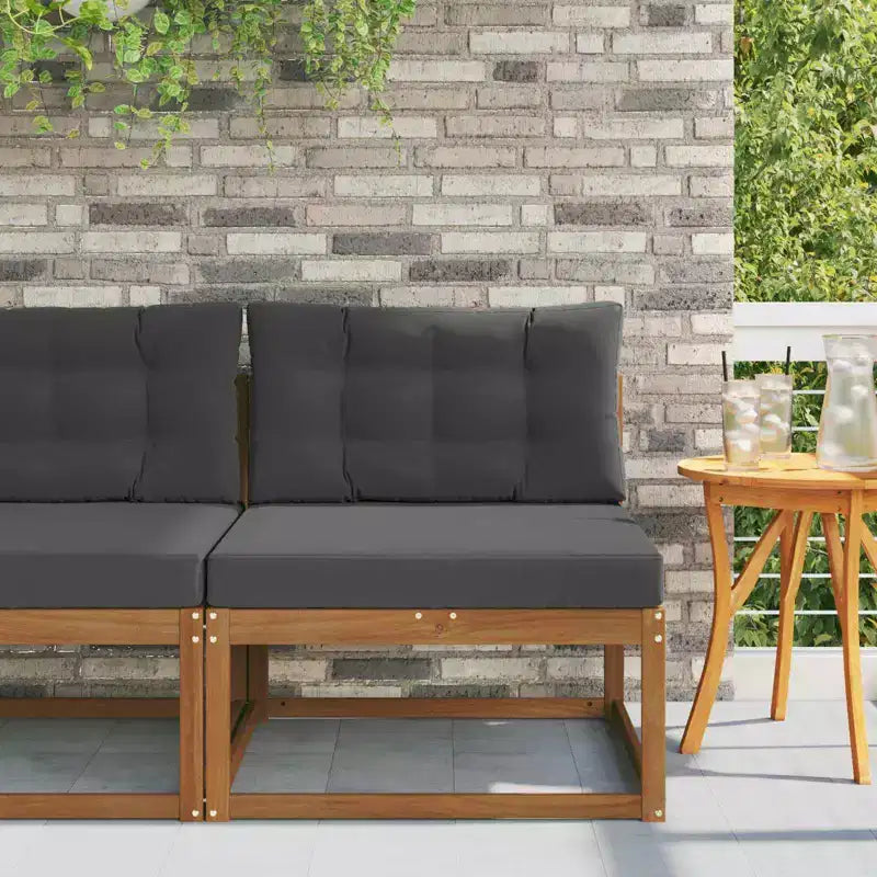 vidaXL Canapé d'extérieur modulable en acacia massif Naturel