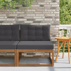 vidaXL Canapé d'extérieur modulable en acacia massif Naturel