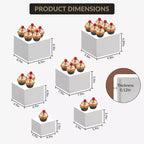 Versatile 6-Piece Display Riser Set Multi-Size Food Display Stands for Dessert Buffet Retail Events Styling