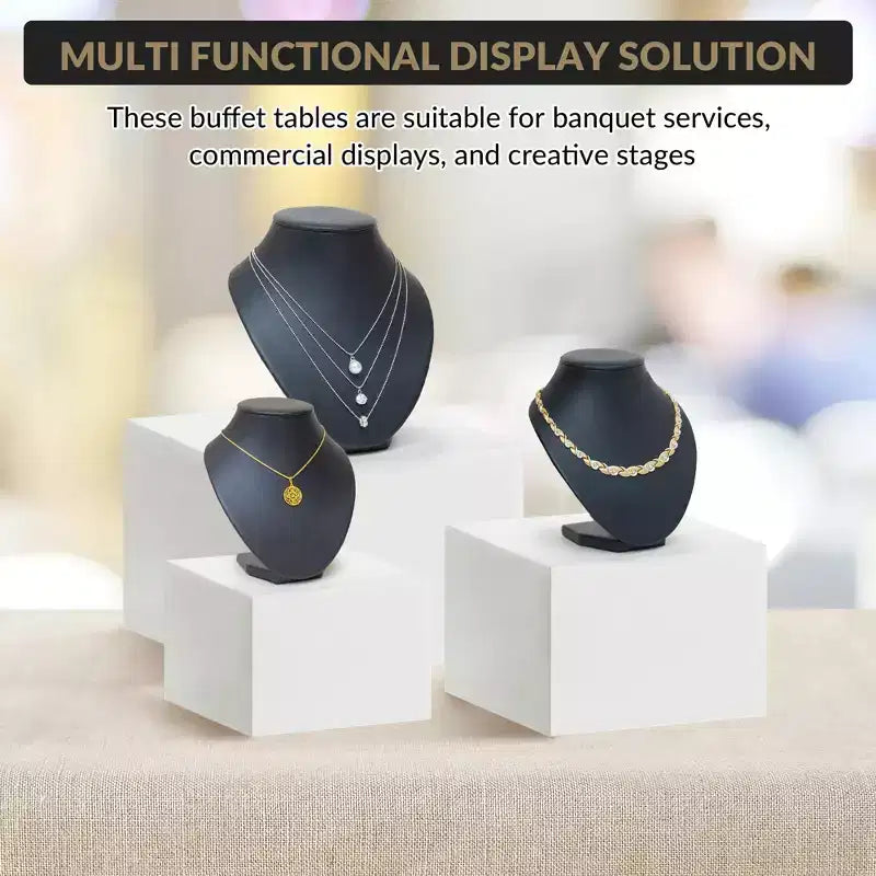 Versatile 6-Piece Display Riser Set Multi-Size Food Display Stands for Dessert Buffet Retail Events Styling