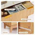 Commode 6 tiroirs à cannelures modernes pour chambre à coucher, tour de rangement verticale avec poignées dorées, commode étroite pour petit espace