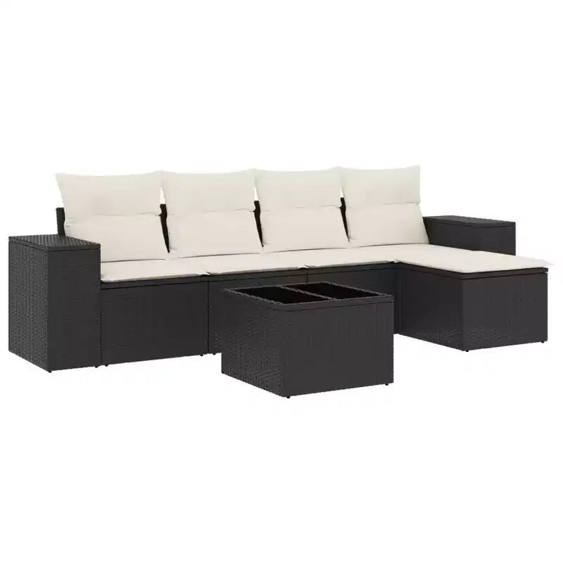 vidaXL Garden Sofa Set Black PE rattan Large Modular Garden Sofa Set