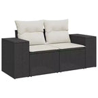 vidaXL Salon de jardin noir en résine tressée Grand salon de jardin modulable