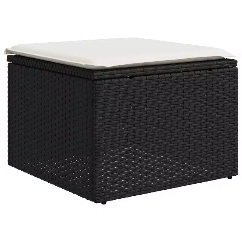 vidaXL Salon de jardin noir en résine tressée Grand salon de jardin modulable