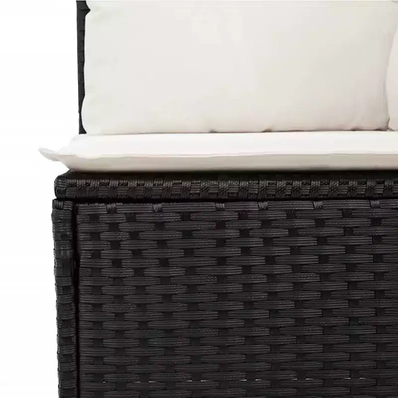 vidaXL Salon de jardin noir en résine tressée Grand salon de jardin modulable
