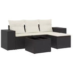 vidaXL Garden Sofa Set Black, Cream White