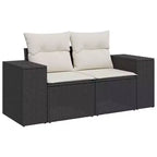 vidaXL Ensemble de canapés de jardin noir, blanc crème