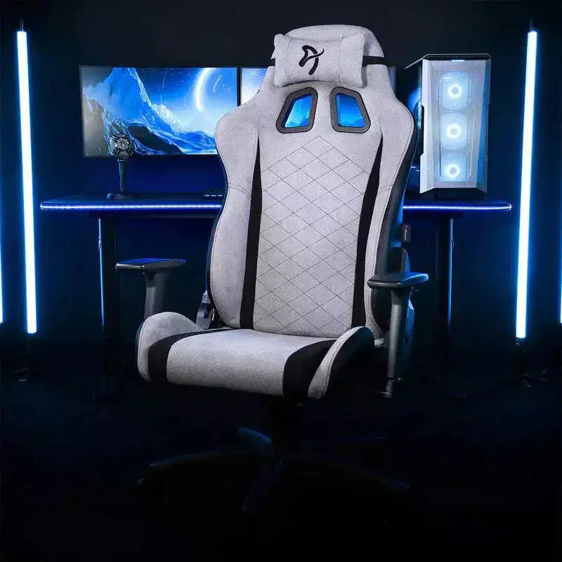Chaise de bureau et de jeu Arozzi Avanti en tissu doux avec oreillers de soutien doux pour le cou et les lombaires