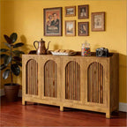 Buffet GDFStudio Oralie style ferme en bois à 4 portes persiennes avec étagères réglables