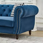 GDFStudio Jenifer Chesterfield Velvet Upholstered Sofa with Roll Armrest and Nailhead