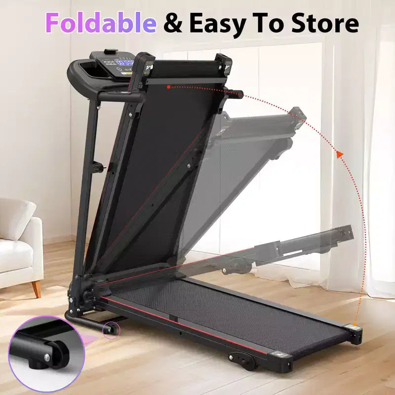 Tapis de course pliable compact GDFStudio Georgena avec écran ACL et inclinaison manuelle