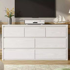 Grande commode moderne à 7 tiroirs pour chambre à coucher, grande commode en bois avec organisateur de rangement pour salon, couloir et entrée