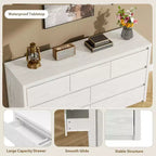 Grande commode moderne à 7 tiroirs pour chambre à coucher, grande commode en bois avec organisateur de rangement pour salon, couloir et entrée