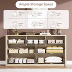 Grande commode moderne à 7 tiroirs pour chambre à coucher, grande commode en bois avec organisateur de rangement pour salon, couloir et entrée
