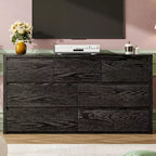 Grande commode moderne à 7 tiroirs pour chambre à coucher, grande commode en bois avec organisateur de rangement pour salon, couloir et entrée