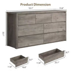 Grande commode moderne à 7 tiroirs pour chambre à coucher, grande commode en bois avec organisateur de rangement pour salon, couloir et entrée