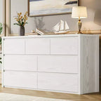 Grande commode moderne à 7 tiroirs pour chambre à coucher, grande commode en bois avec organisateur de rangement pour salon, couloir et entrée