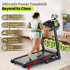 Folding Treadmill with 10% Incline for Home, Quiet Brushless Motor, 330 lb Capacity, App Control