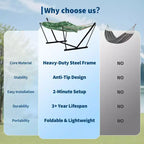 Hamac portable double avec support, hamac 2 personnes avec sac de transport, hamac portable avec barre d'écartement en bois dur, oreiller, cordes d'équilibrage inclus