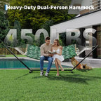 Hamac portable double avec support, hamac 2 personnes avec sac de transport, hamac portable avec barre d'écartement en bois dur, oreiller, cordes d'équilibrage inclus