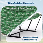 Hamac portable double avec support, hamac 2 personnes avec sac de transport, hamac portable avec barre d'écartement en bois dur, oreiller, cordes d'équilibrage inclus