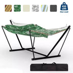 Hamac portable double avec support, hamac 2 personnes avec sac de transport, hamac portable avec barre d'écartement en bois dur, oreiller, cordes d'équilibrage inclus