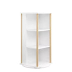 360 Rotating Kids Bookshelf with Chalkboard, 3-Tier Wooden Revolving Bookcase and Toy Storage Organizer for Nursery & Playroom