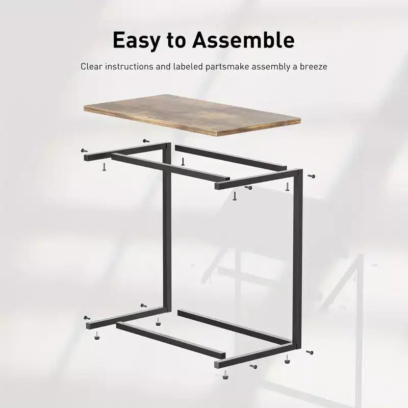 Table d'appoint, table d'appoint pour canapé coulissant, table d'appoint en C pour canapé de salon, convient pour les salons, les chambres, les canapés et les bureaux.