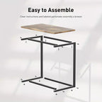 Table d'appoint, table d'appoint pour canapé coulissant, table d'appoint en C pour canapé de salon, convient pour les salons, les chambres, les canapés et les bureaux.